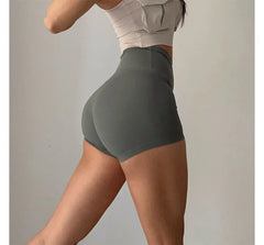 High Waist Plain Yoga Shorts
