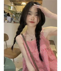 Gingham Flowy Camisole Top