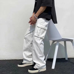 Multi-Pocket Straight-Cut Pants