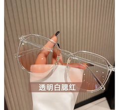 Round Blush Cheek Color Lens Glasses