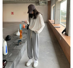 Drawstring Waist Plain Harem Sweatpants