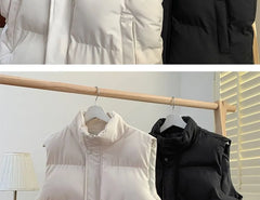 Stand-Collar Zip Puffer Vest