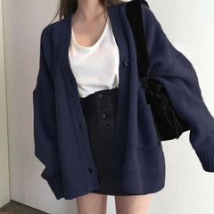 V-Neck Plain Cardigan