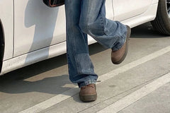 Mid Waist Washed Paneled Wide Leg Jeans