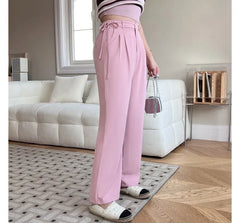 High Waist Plain Wide Leg Pants