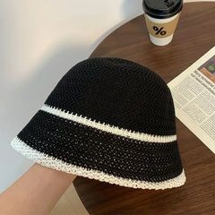 Striped Knit Bucket Hat