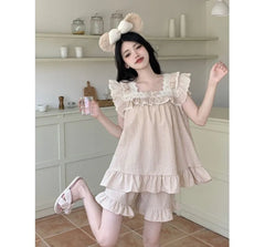 Ruffle Trim Pajama Set