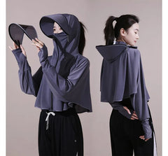 Plain Hooded Sun Protection Cape