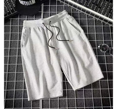 Mid Rise Plain Drawstring Shorts