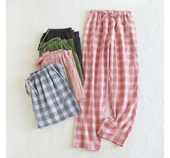 Couple Matching Drawstring Waist Plaid Lounge Pants (Various Designs)