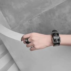 Faux Leather Buckled Bracelet