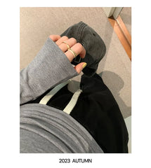 Long-Sleeve High Neck Plain Tee