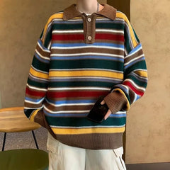 Striped Polo Sweater