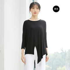 Long-Sleeve Plain Asymmetrical Dance T-Shirt