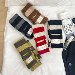 Striped Light Knit Scarf