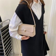 Faux Leather Flap Shoulder Bag