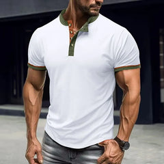 Short-Sleeve Contrast Trim Polo Top