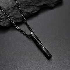 Stainless Steel Bar Pendant Necklace