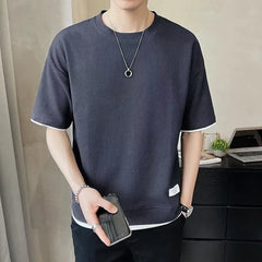 Mock Two-Piece Waffle T-Shirt