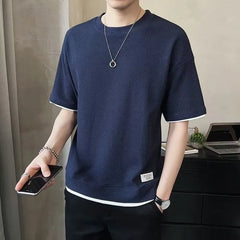 Mock Two-Piece Waffle T-Shirt