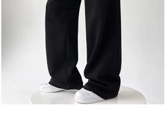 Drawstring Waist Two Tone Wide Leg Sweatpants