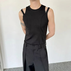 Crew Neck Plain Strappy Tank Top