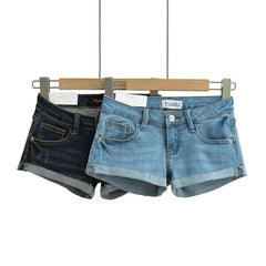 Low Rise Denim Hot Pants