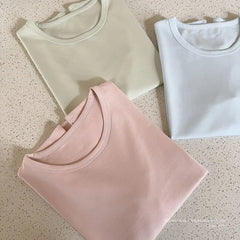 Short Sleeve Round Neck Plain T-Shirt