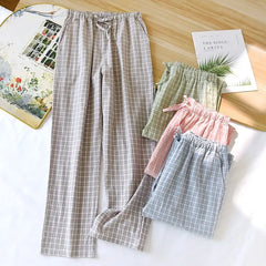 Couple Matching Drawstring Waist Plaid Pajama Pants (Various Designs)