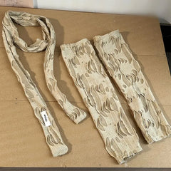 Distressed Light Scarf / Arm Sleeves / Set