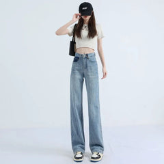 High Rise Patchwork Washed Loose Fit Jeans (Various Designs)