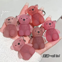 Cute Bear Keychain Velvet Lip Mud - 6 Colors