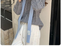 Plain Knit Narrow Scarf