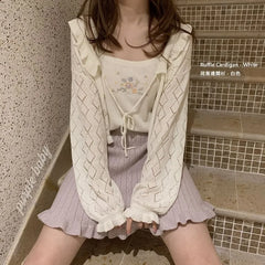 Ruffle Eyelet Cardigan / Camisole (Various Design)