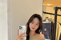 Off Shoulder Plain Sweater