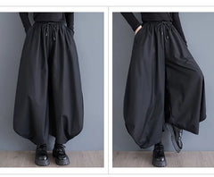 Drawstring Waist Plain Culottes