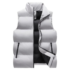 Mock Neck Zip-Up Puffer Vest