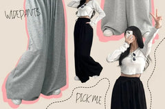 Drawstring Waist Plain Loose-Fit Sweatpants