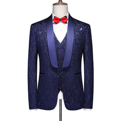 Set: One Buttoned Blazer + Button-Up Vest + Dress Pants