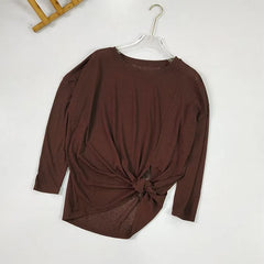 Long-Sleeve Crewneck Plain Sports Top