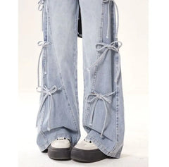 Low Rise Washed Loose-Fit Wide-Leg Jeans