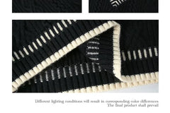 V-Neck Contrast Trim Cable Knit Sweater Vest
