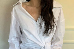 Long-Sleeve Tie-Front Shirt