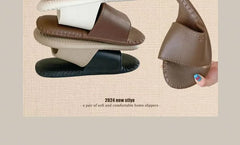 Couple Matching Faux Leather Home Slippers