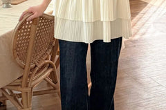 Sleeveless Pleated Ruffle Top