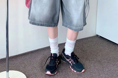 Unisex Washed Loose-Fit Denim Shorts
