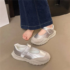Adhesive Strap Platform Mary Jane Sneakers