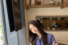 Short-Sleeve Plaid Pocket Detail Shirt