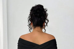 Plus Size Short Sleeve off-Shoulder Plain Slim-Fit T-Shirt