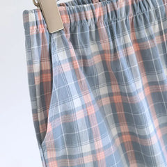 Elastic Waist Plaid Lounge Shorts